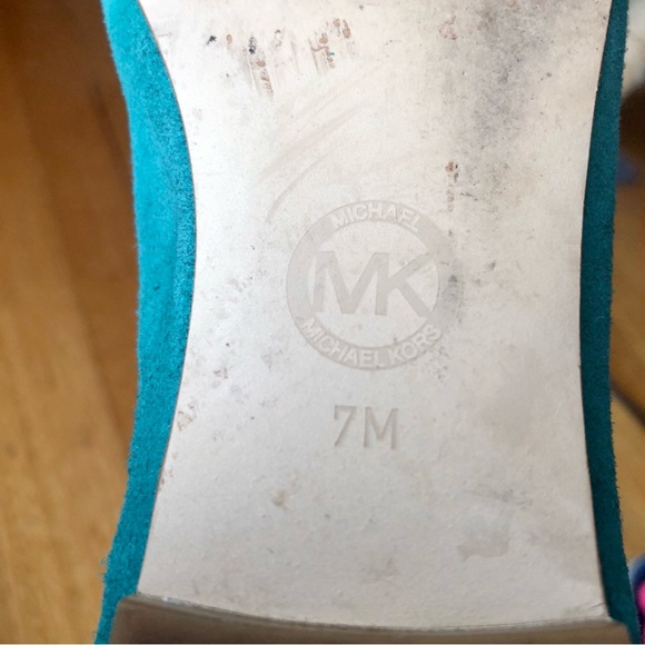 Michael Kors teal suede ballet flats with bow - Picture 9 of 9
